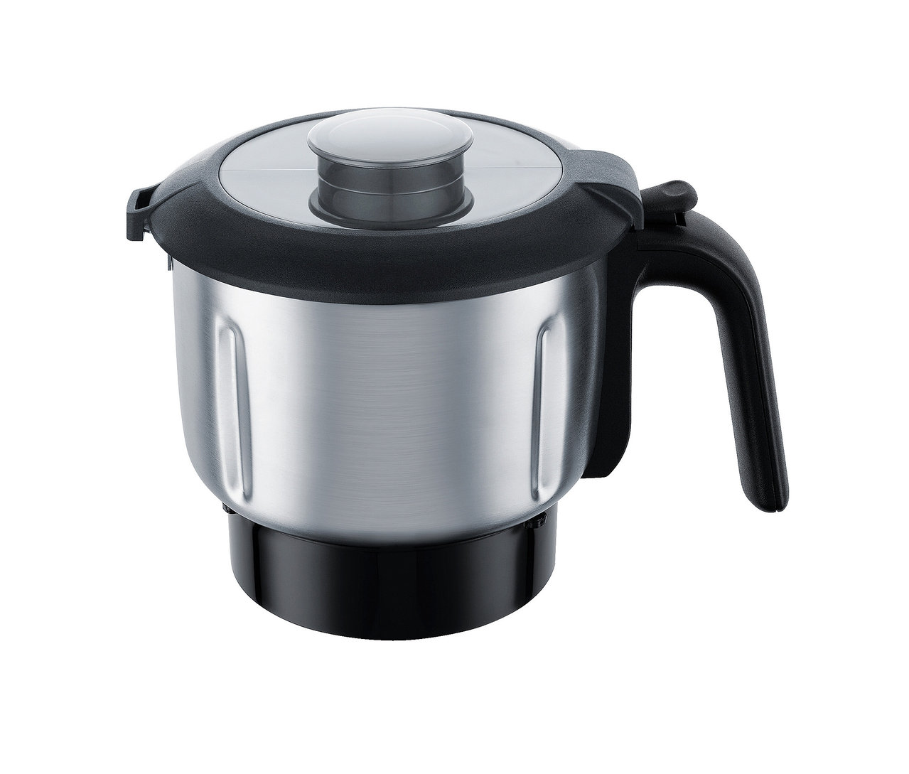 Steba Standmixer »MX 4 Plus« aus Edelstahl mit schwarzem Griff und Deckel.