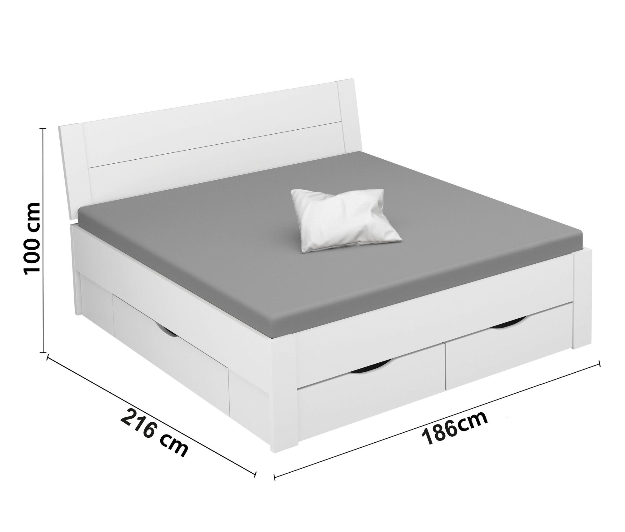 Thumbnail - rauch Bett »Aditio Beds« - 186x216x100cm - weiß - Holz