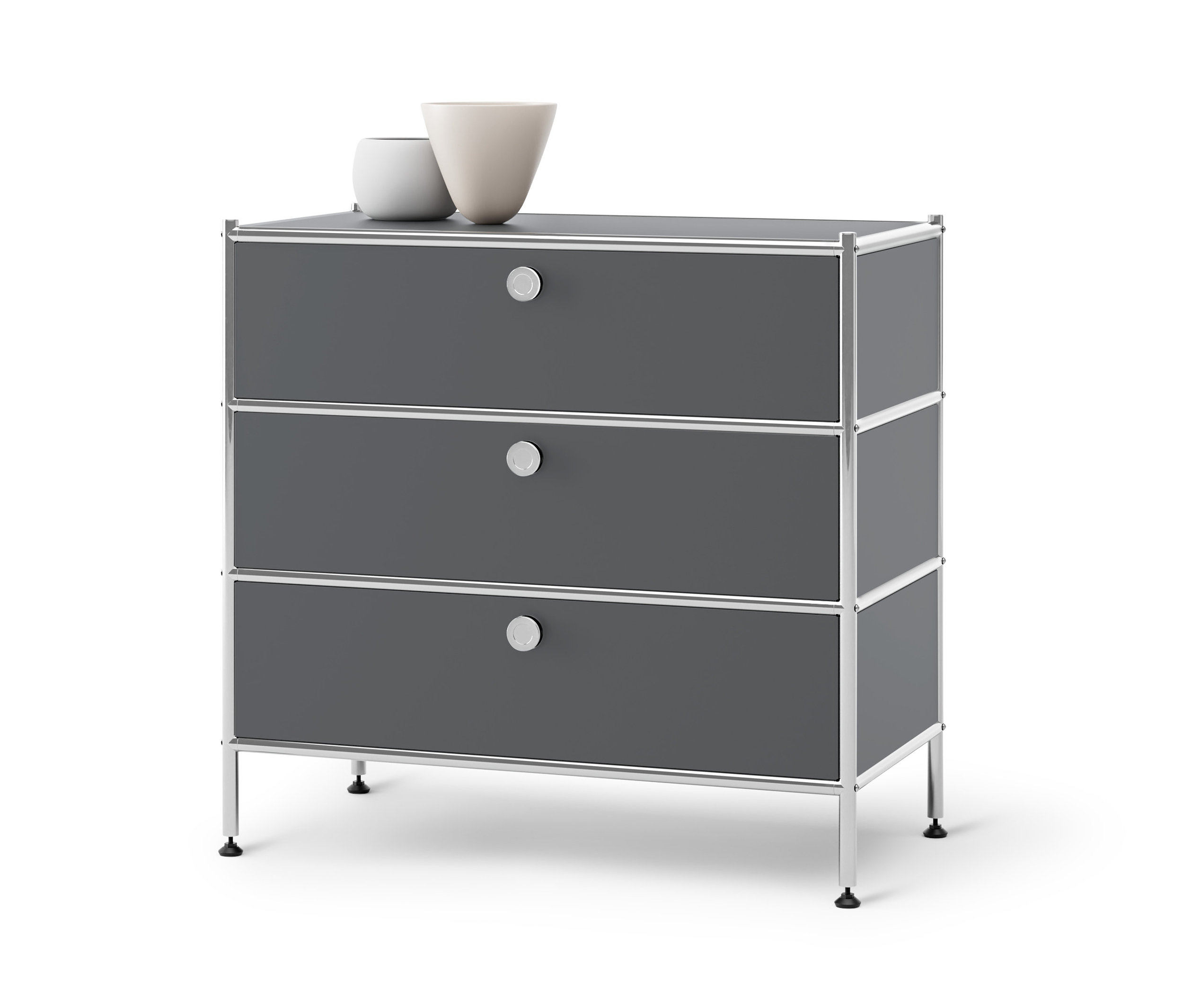 Tchibo - Kommode Metall »Cn3« mit 3 Schubladen - 77x40x73,5cm - chrom -