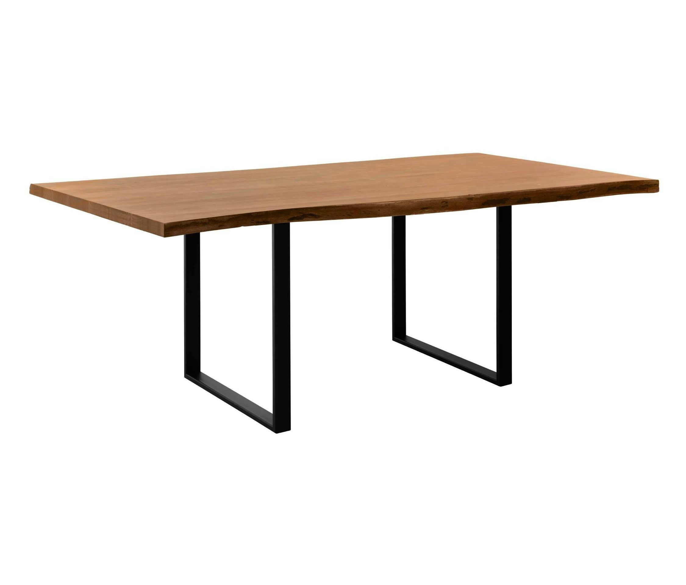 Eglo Tisch akazie hell - 200x100x76cm - schwarz - Akazienholz / Metall