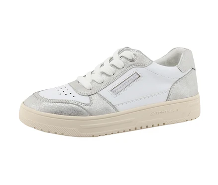 Silber-weißer Tom Tailor Sneaker aus PU.
