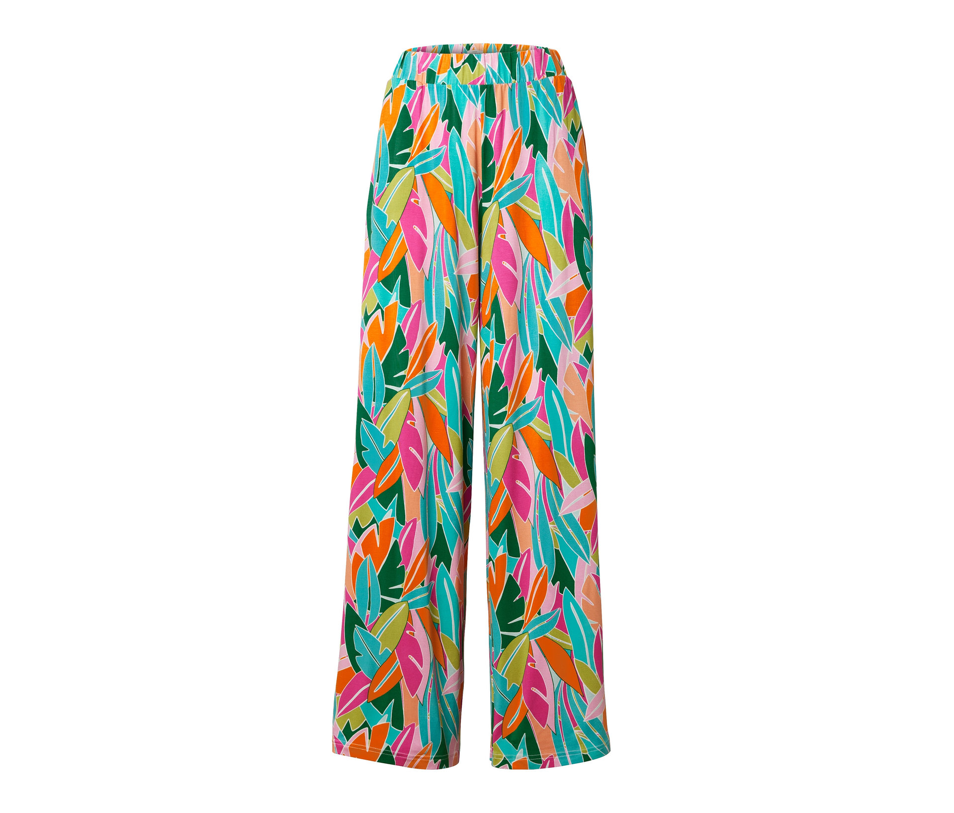 Bedruckte Palazzohose - Damen - Gr. L - mehrfarbig/print - mehrfarbig