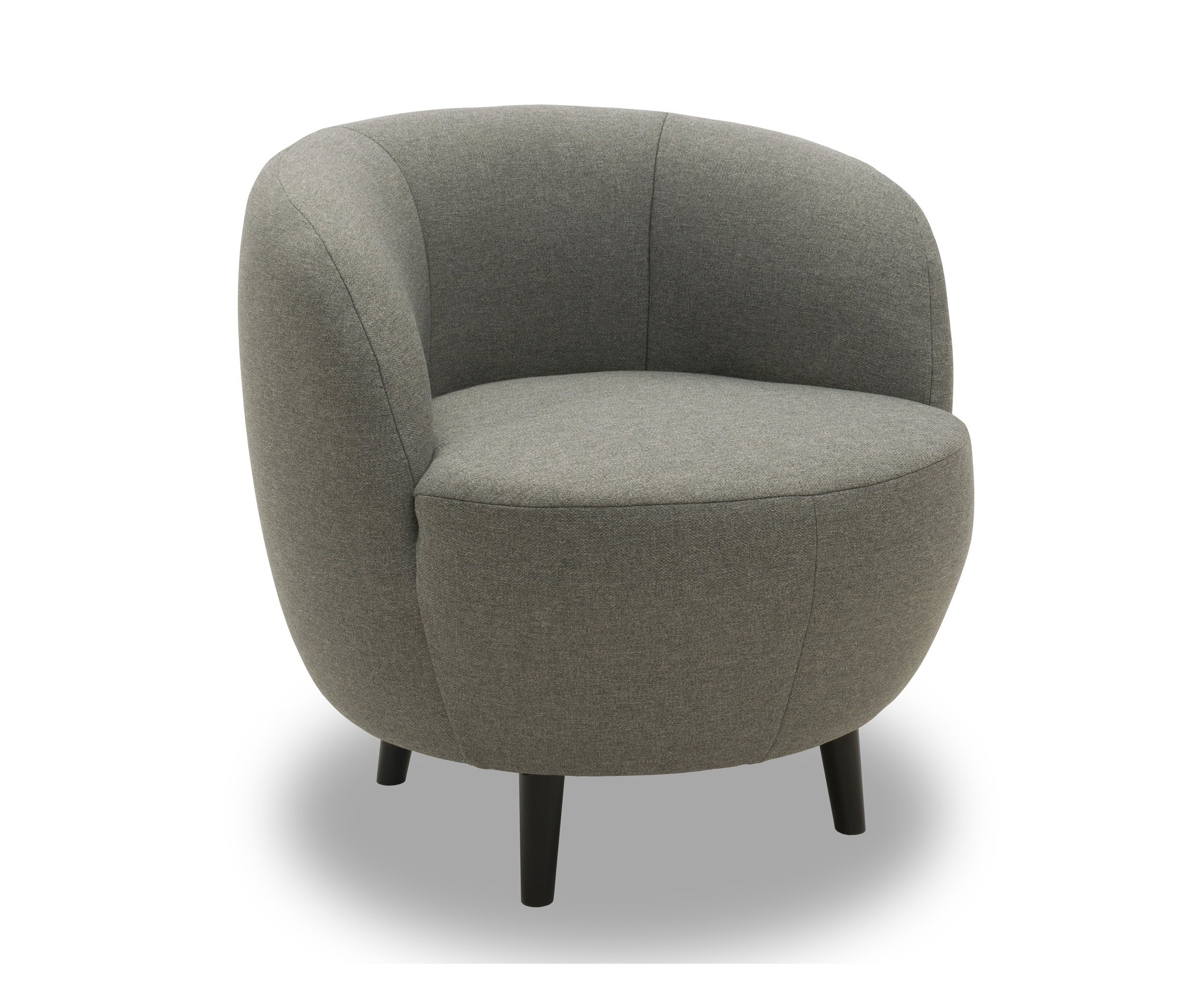 Ein grauer LOOKS by Wolfgang Joop Sessel steht vor einem weißen Hintergrund.