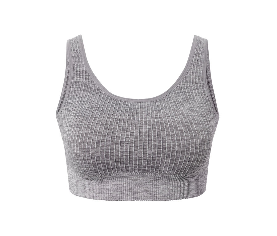 Grau meliertes Seamless-Sport-Bustier.