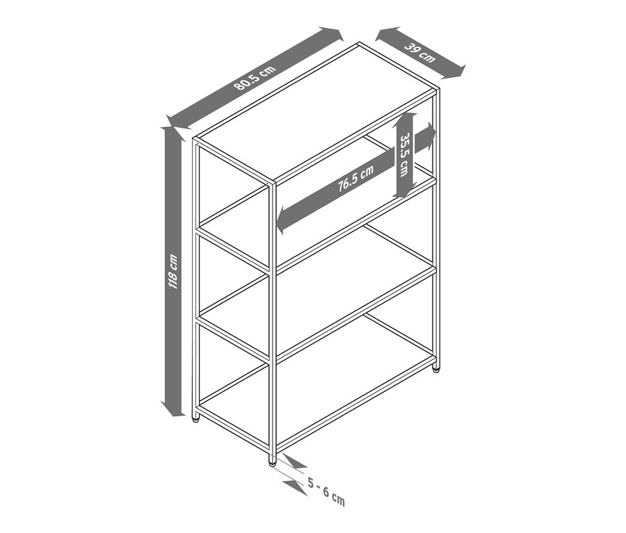Abbildung einer Metallkonsole mit Maßangaben.