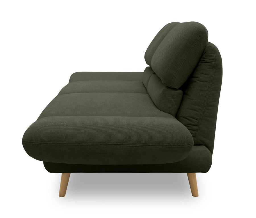 Seitenansicht des grünen 2-Sitzer-Sofas »Malaga« aus der DOMO Kollektion, drehbar.