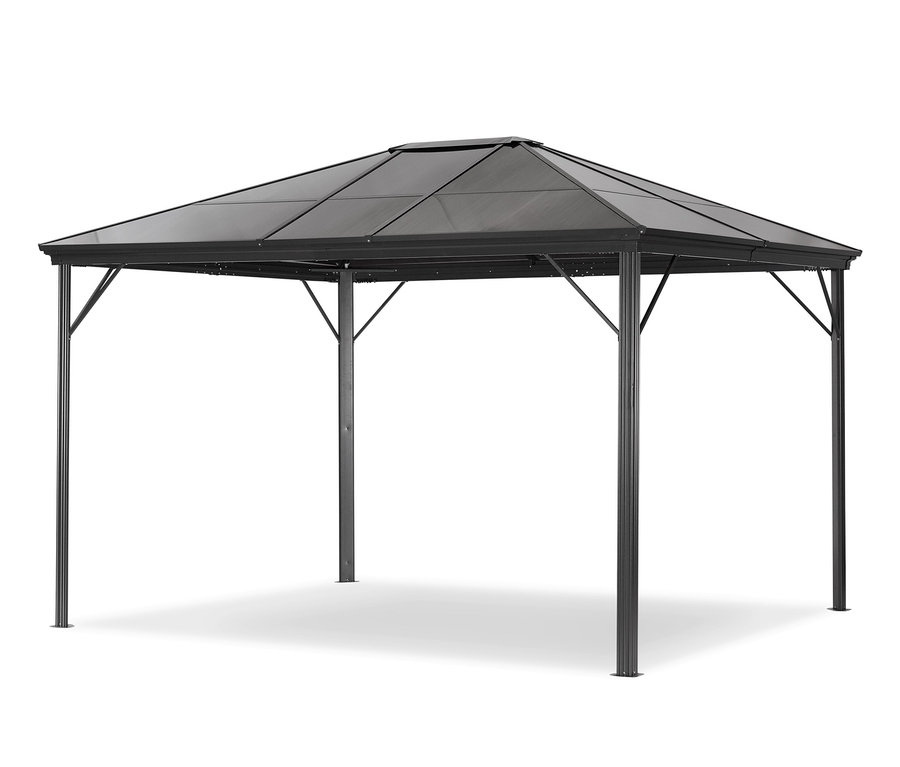 Schwarzer Leco Pavillon mit Seitenwänden, 6-mm-HKP.