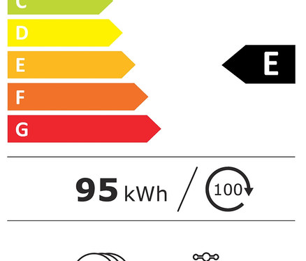 Energielabel für Respekta vollintegrierter-Geschirrspüler »GSP60IBAV«, ca. 60 cm, E (von A bis G).