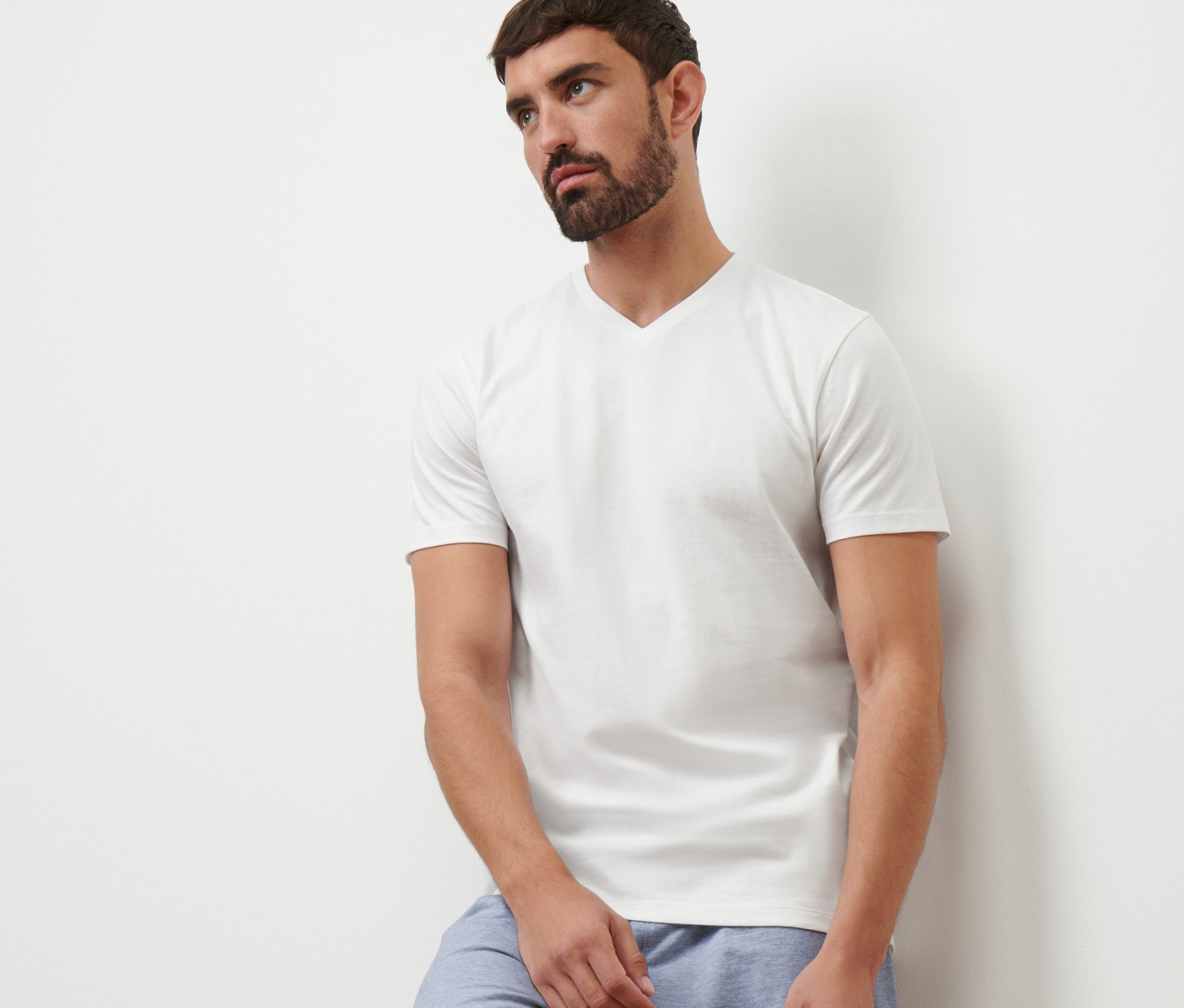 Thumbnail - Tchibo - 2 T-Shirts mit V-Ausschnitt - Herren - Gr. XXL - weiß