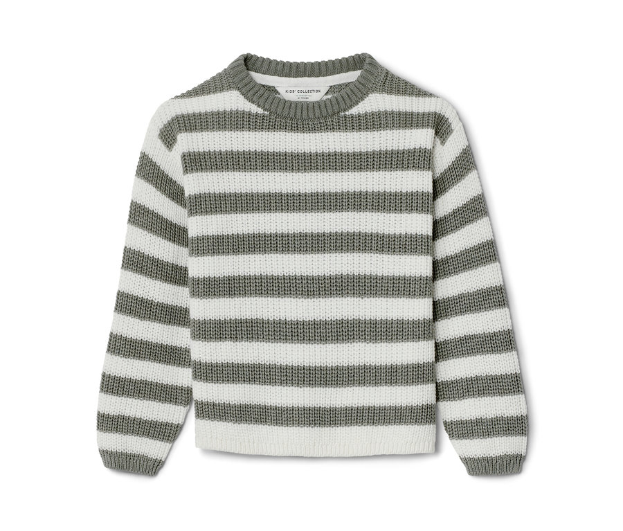 Gestreifter Kinder-Strickpullover.