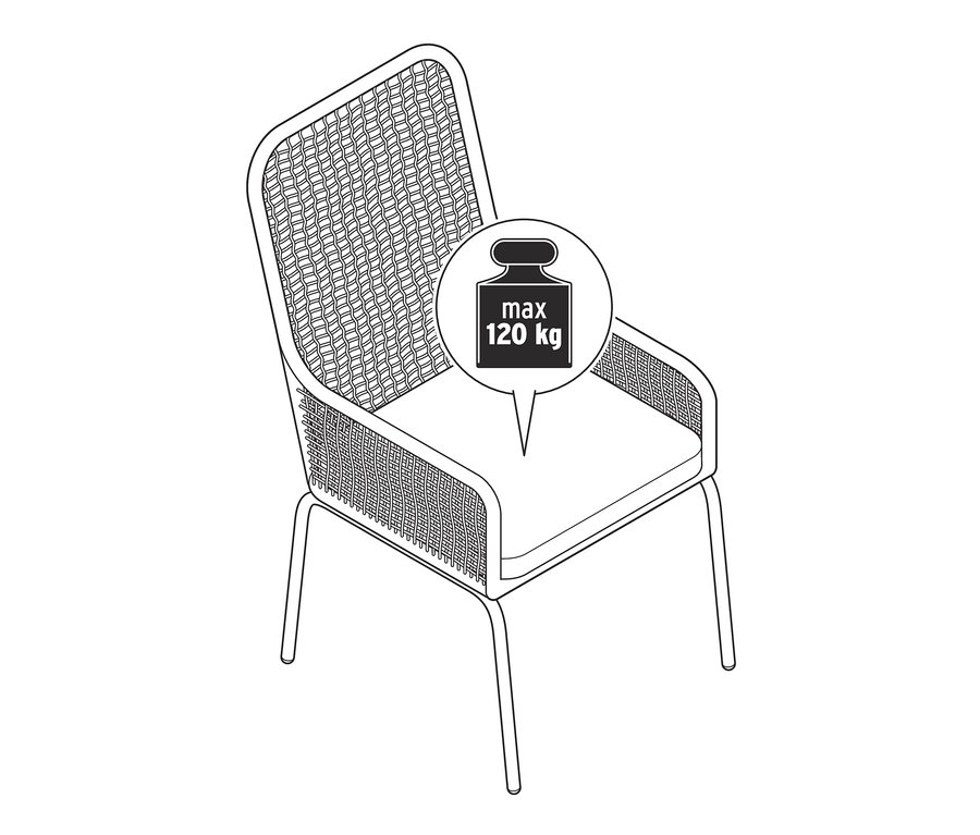 Abbildung eines Hochlehners mit Textilgeflecht.