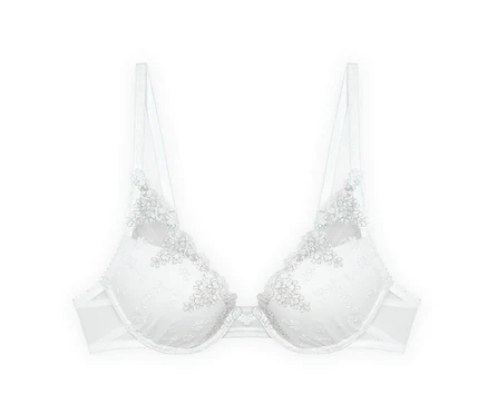 Weißer Push-Up-BH »White Nights« mit Blumenspitze.