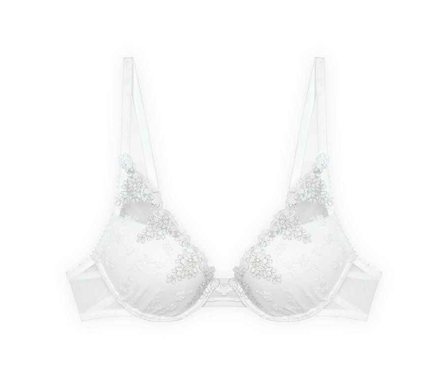 Weißer Push-Up-BH »White Nights« mit Blumenspitze.