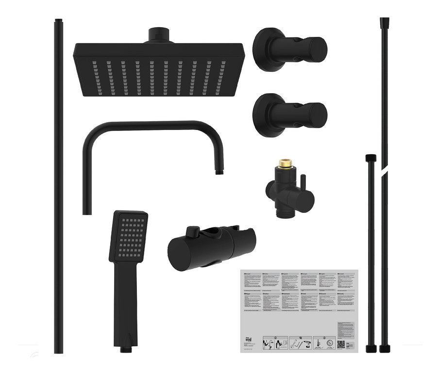 Schwarzes Überkopf-Brauseset »Easy Energy«.