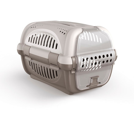 Eine beige-graue Tiertransportbox »Rhino«.