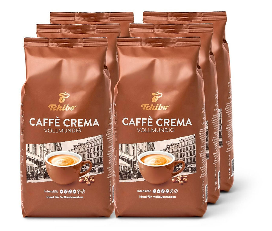 Caffè Crema Vollmundig - 6 x 1 kg Ganze Bohne