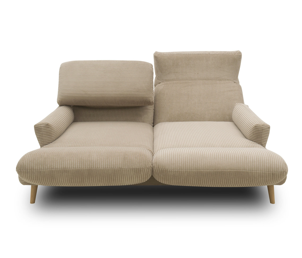 Beiges DOMO 2-Sitzer-Sofa »FuAR«, drehbar.