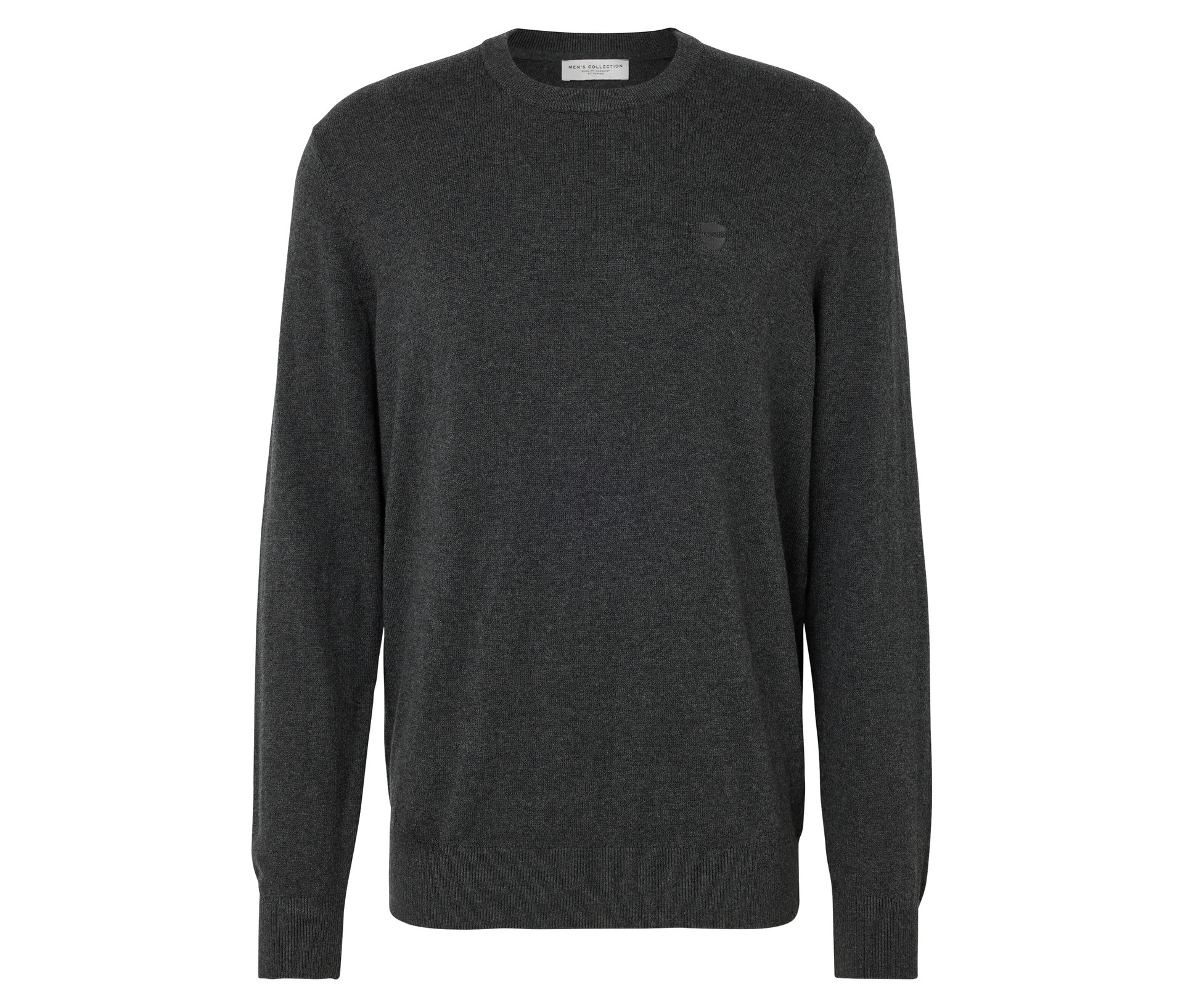 Pullover mit Rundhalsausschnitt - Herren - Gr. M - anthrazit - anthrazit