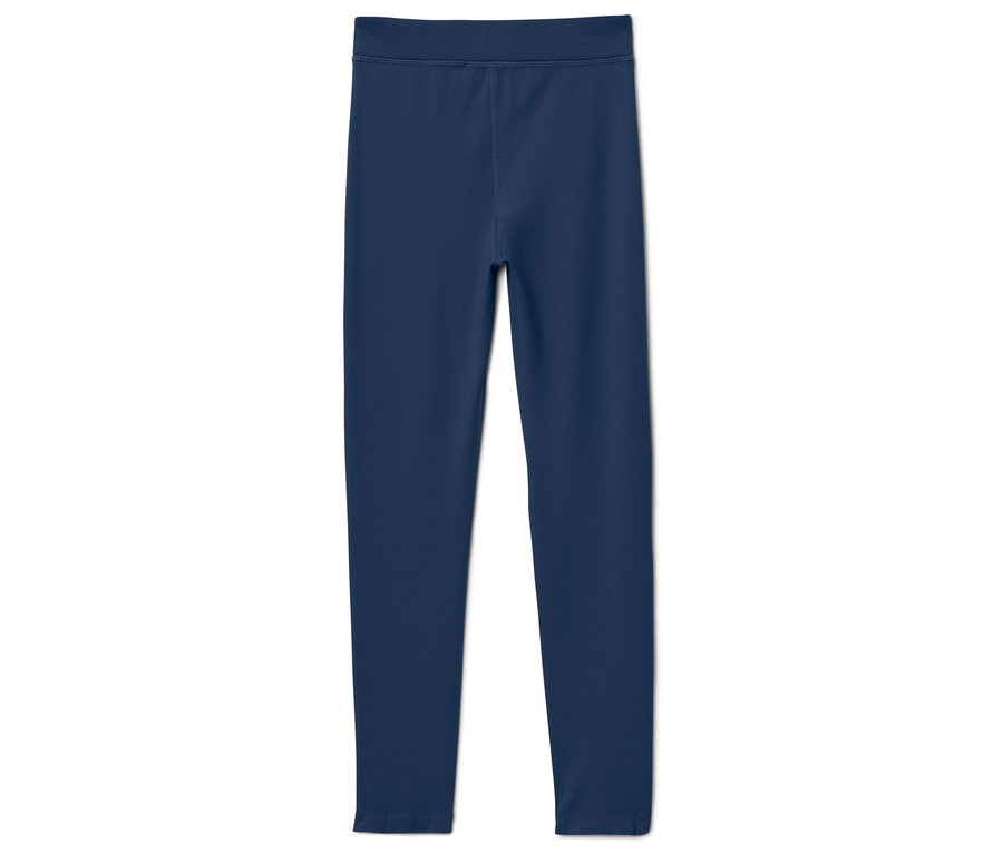 Marineblaue Leggings auf weißem Hintergrund.