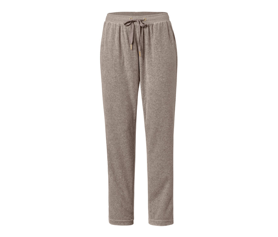 Beige Nicki-Hausanzug Hose mit Kordelzug.