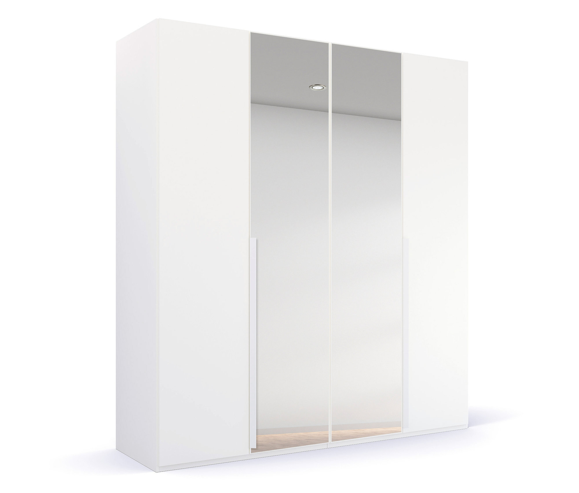 rauch Kleiderschrank »Purisma« mit umfangreicher Innenausstattung und Spiegel - 201x61x223cm - weiß -