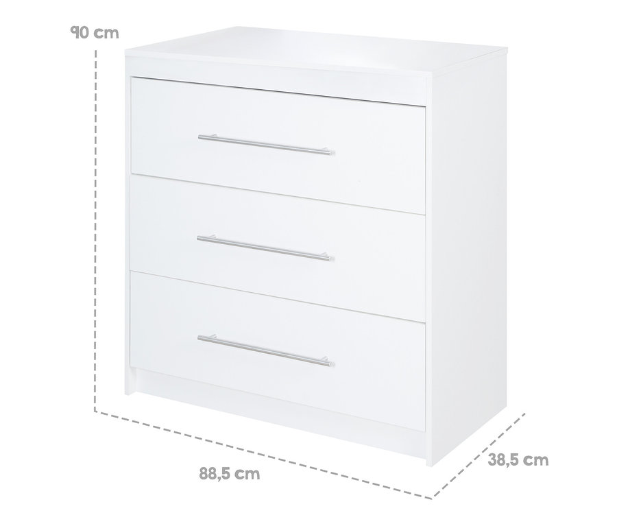 Weiße roba Wickelkommode »Maren« mit 3 Schubladen.