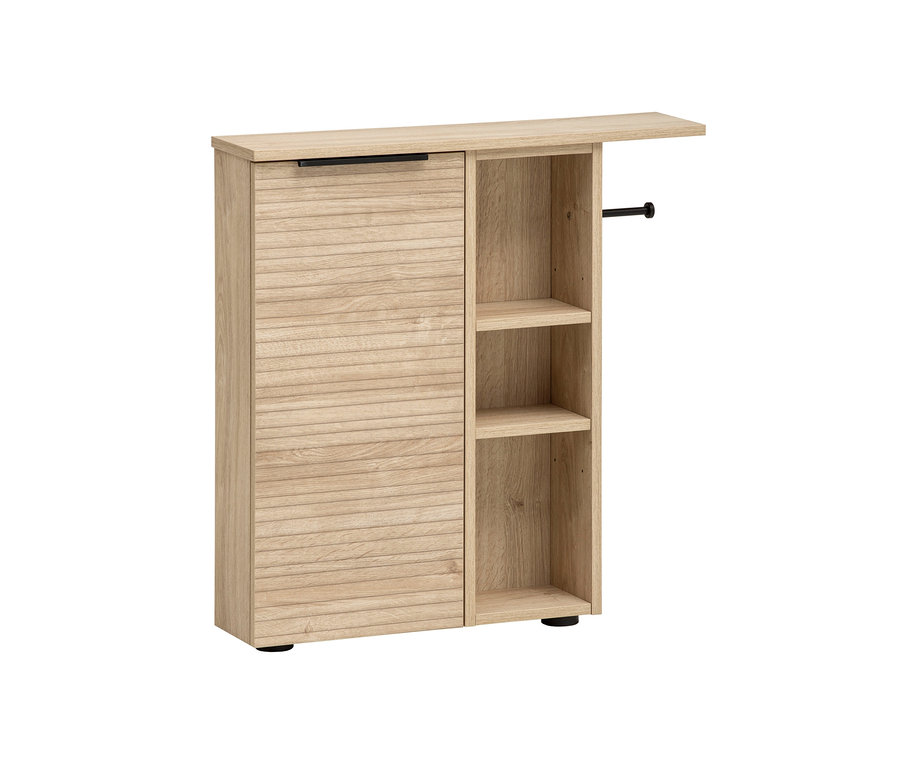 Ein heller, brauner Nischenschrank »Mads« mit Regalen.