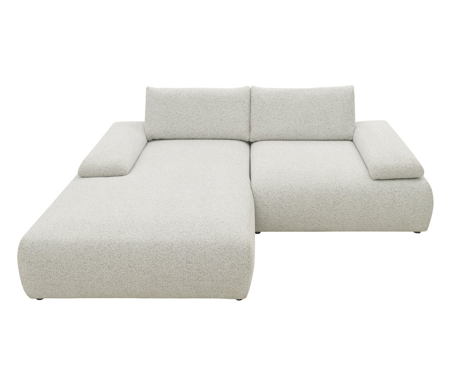 Beiges DOMO Ecksofa »Bela«, links, mit Armlehne und Staufach.