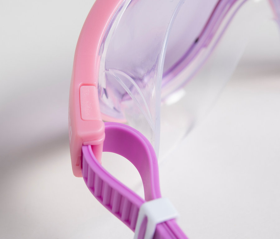 Detailaufnahme einer arena Junior Kinder-Schwimmbrille The One Mask, pink.