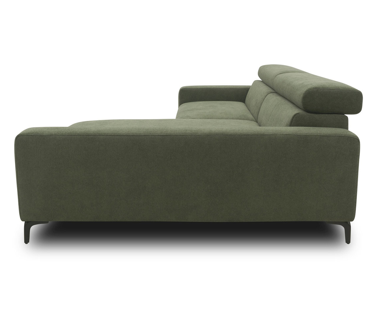DOMO collection Sofa, grün rechts, seitlich dargestellt.