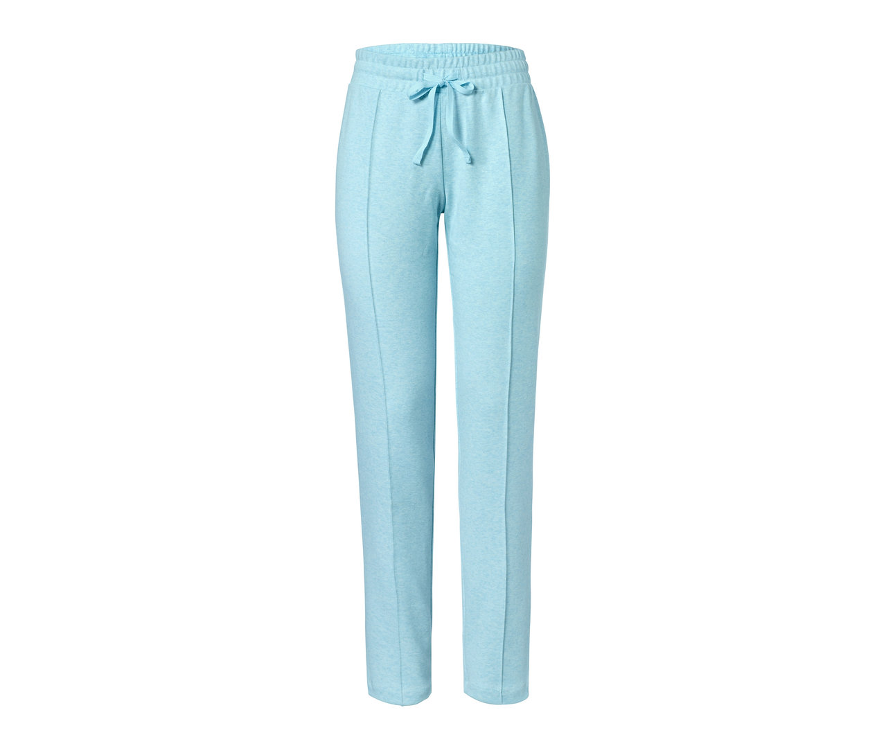 Hellblaue Loungewear-Hose mit Kordelzug in der Taille.