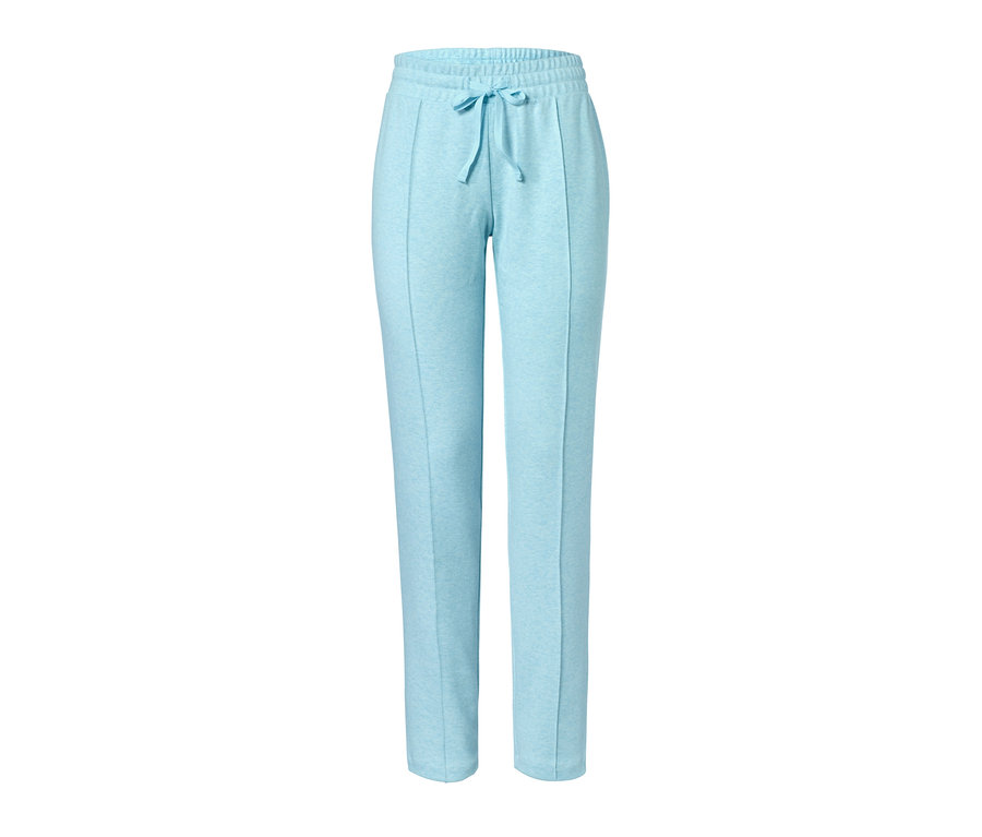 Hellblaue Loungewear-Hose mit Kordelzug in der Taille.