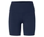 Nahaufnahme von marineblauen Radlershorts.