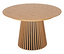 Der DeVries Esstisch »Oria Oak« in Naturfarben ist ein runder Holztisch mit einem Lamellenfuß.
