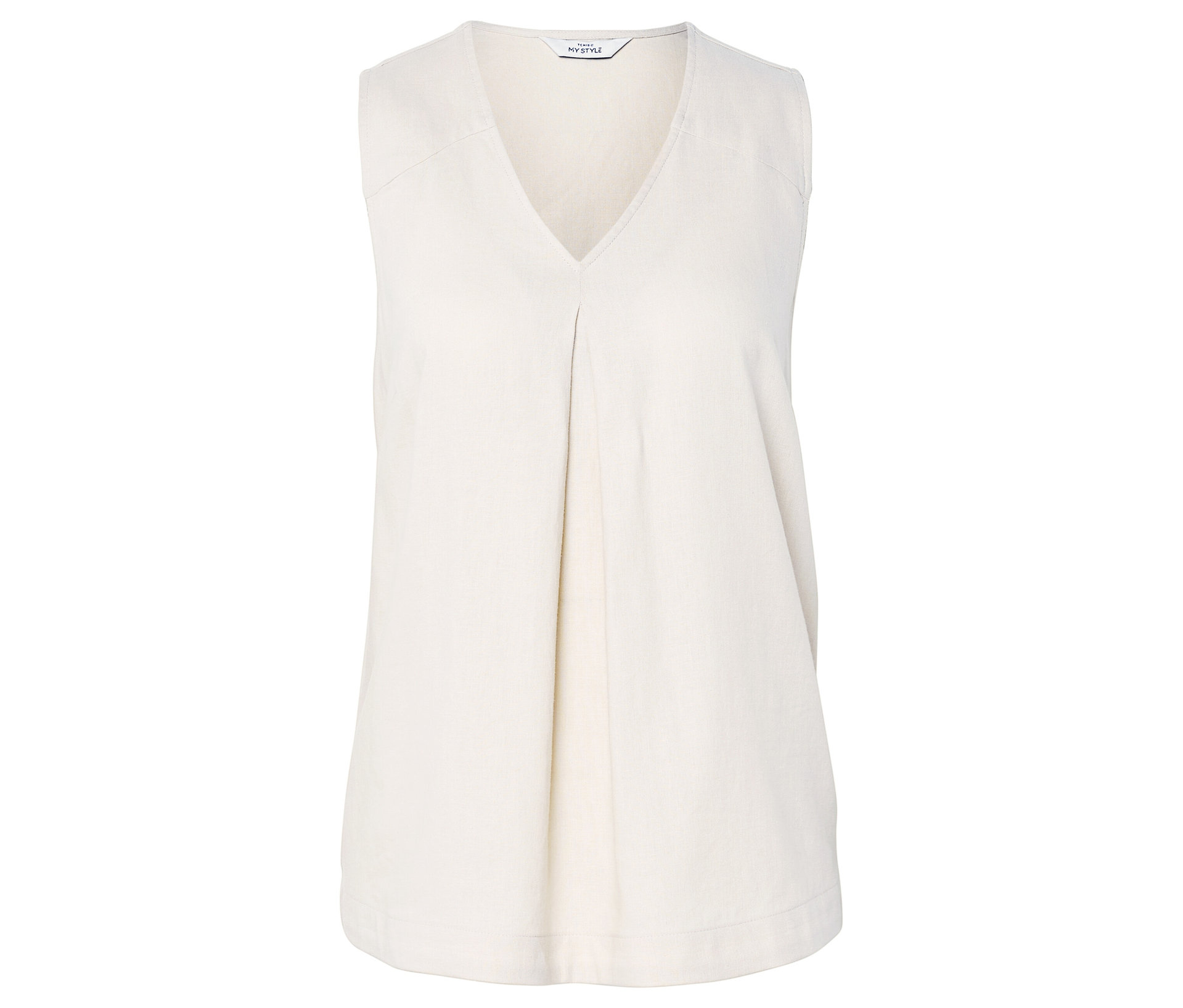 Ärmellose Leinenbluse - Damen - Gr. 44 - creme - creme