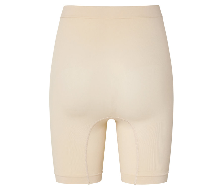 Beige, knielange Formwäschehose, von hinten fotografiert.