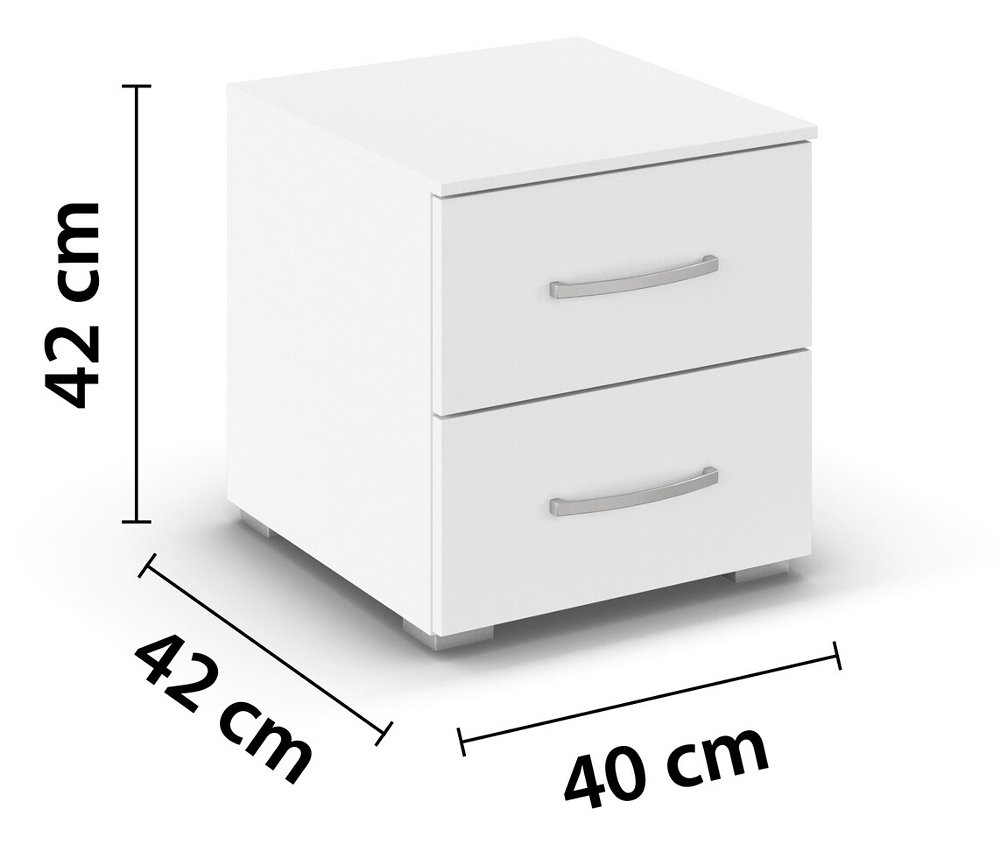 Thumbnail - rauch Nachttisch »Aditio-Box« mit 2 Schubladen - 40x42x42cm - weiß - Holz