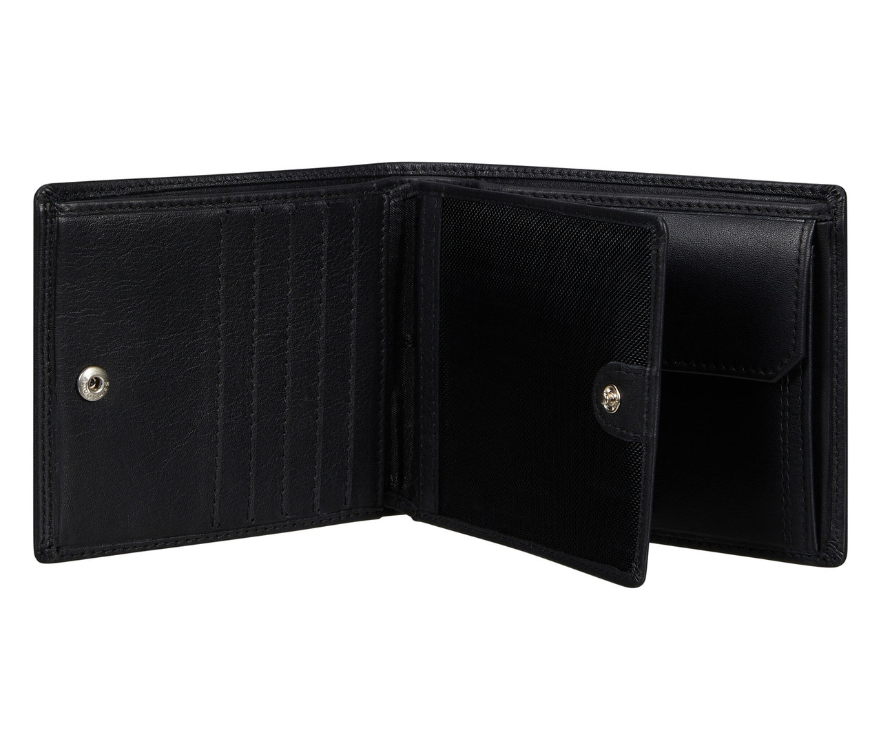 Geöffneter, schwarzer Samsonite Geldbörse Compact »ATTACK 2 SLG«.