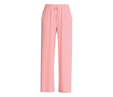 CALIDA »Favourites Beach« Hose in Hellrosa mit roten Längsstreifen, weitem Bein, elastischem Bund und Bindedetail.