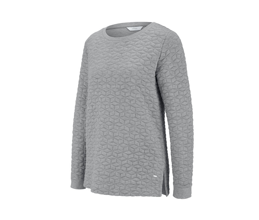 Graues Lounge-Sweatshirt mit geometrischem Muster.