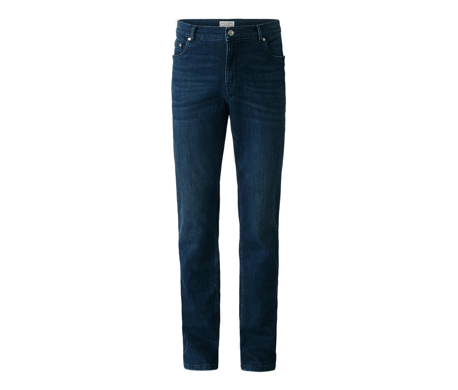 Eine blaue Jeans.
