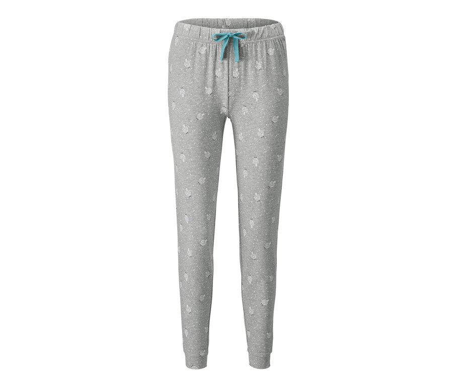 Graue Pyjamahose mit Muster.