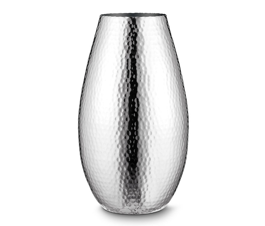 Eine Vase in gehämmerter Optik.