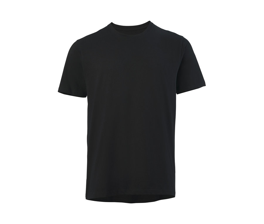 Schwarzes T-Shirt mit Rundhalsausschnitt, 1 Stk. aus einem 2er-Set.