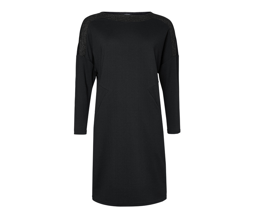 Schwarzes Jerseykleid.