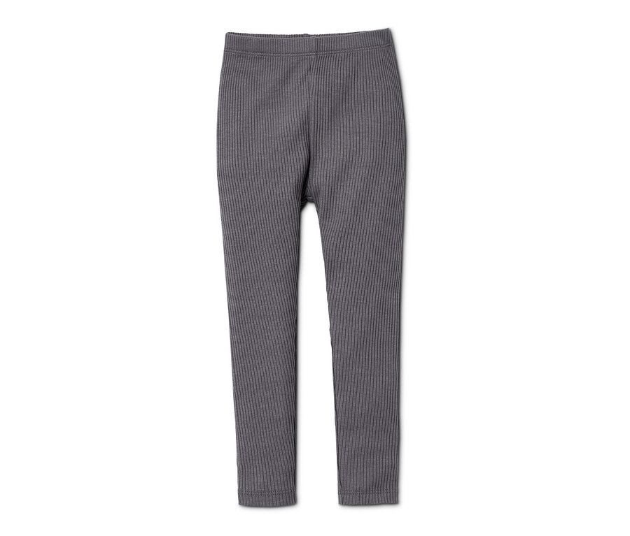 Graue 3 Leggings aus Bio-Baumwolle auf weißem Hintergrund.