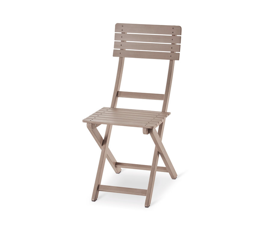 Ein grauer Klappstuhl aus dem 6-teiligen Dining-Set »Leira«.