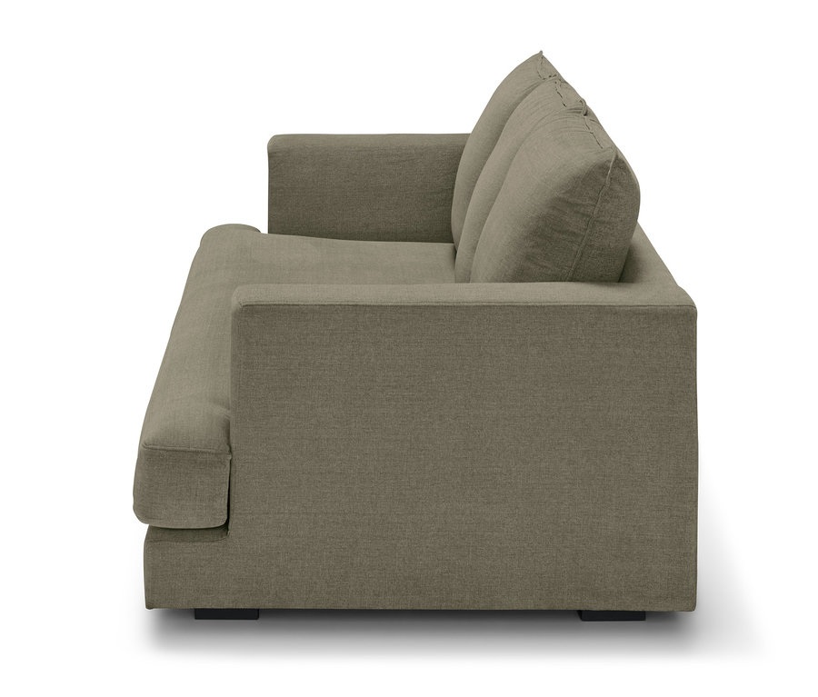 Seitenansicht des Scapa Dreisitzer-Sofas, light green.