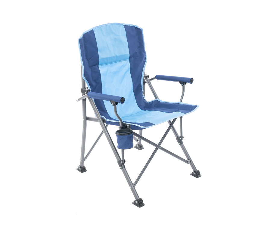 Westmann-Campingstuhl »Deluxe« in Blau mit Getränkehalter.