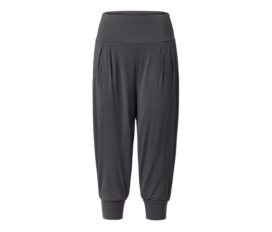 Graue 3/4-Yogahose.